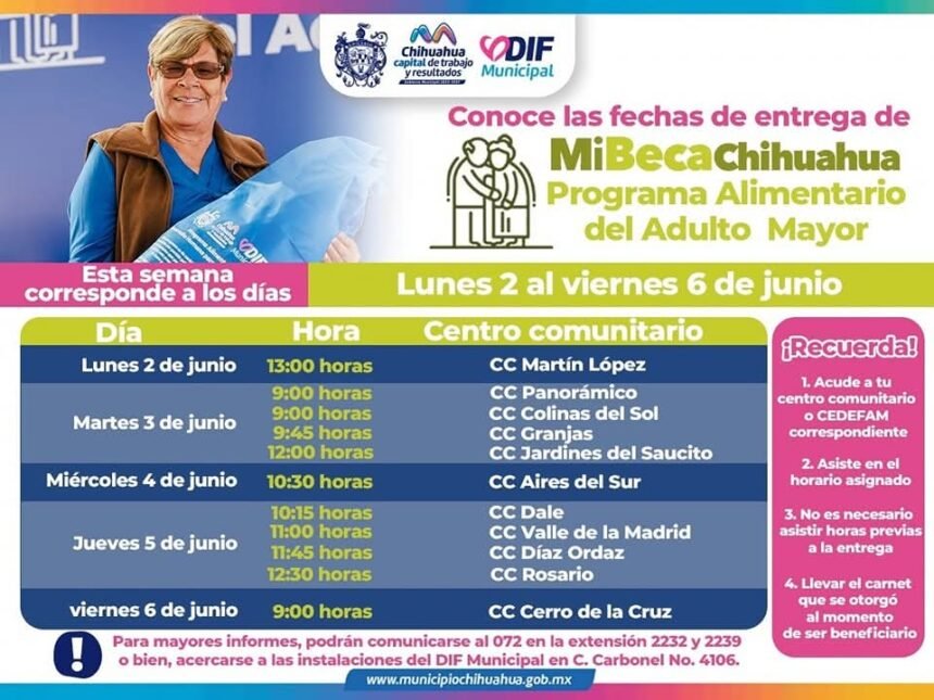 DIF Municipal entrega apoyos alimentarios a adultos mayores del 2 al 6 de junio