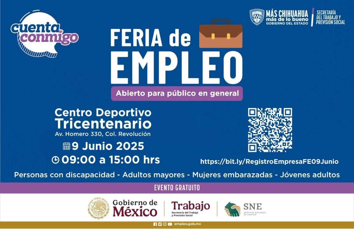 Chihuahua ofrecerá más de 1,900 vacantes en Feria de Empleo este lunes