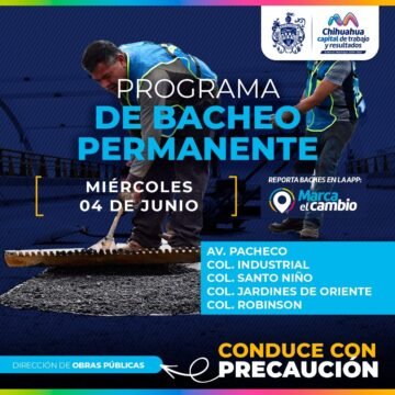 big_fytgs Municipio intensifica bacheo en Chihuahua: trabajos en cuatro colonias y avenida Pacheco