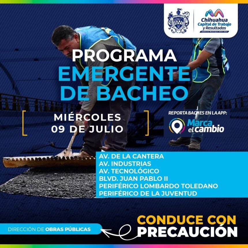 Inician trabajos emergentes de bacheo en avenidas principales de la ciudad