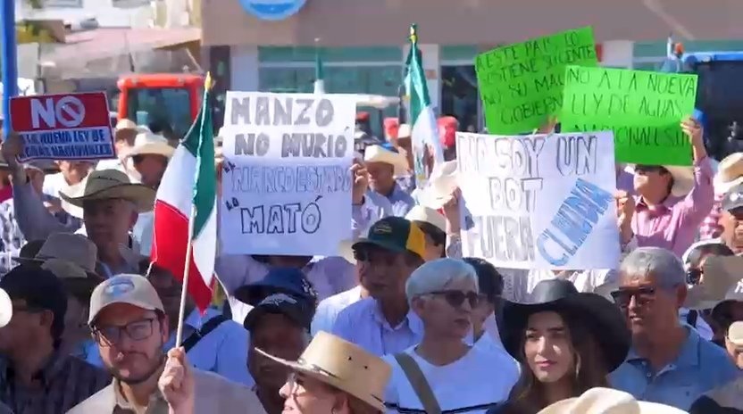Productores de la región centro-sur protestan en Delicias contra nueva Ley del Agua
