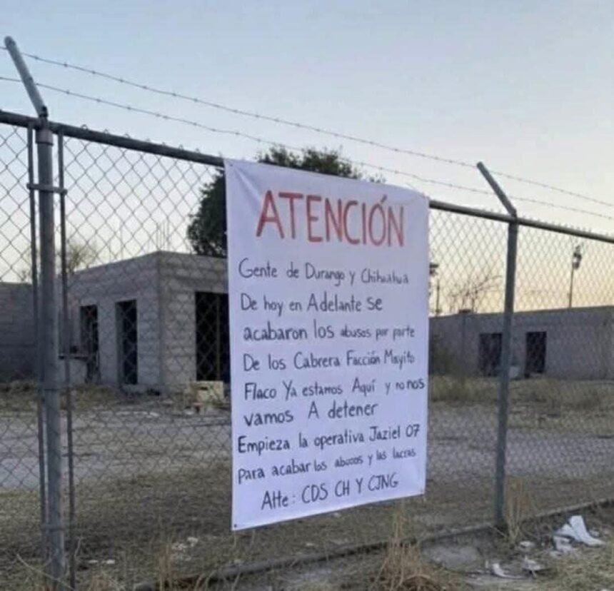 Aparece narcomensaje en zona rural; anuncian supuesta “operativa Jaziel 07”