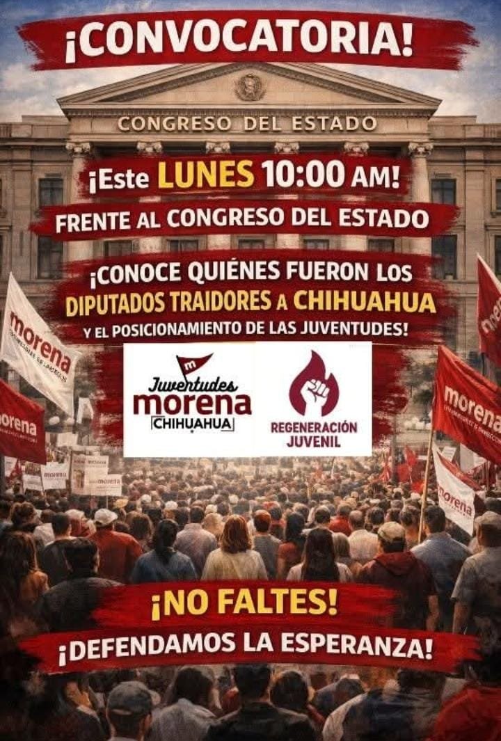 Juventudes de Morena convocan a manifestación frente al Congreso tras aprobación del Presupuesto 2026