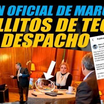 Reunión oficial de Maru deja polémica por botella de tequila en su despacho