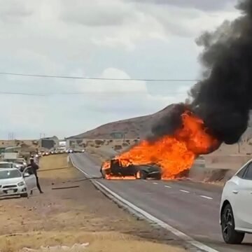 Incendio tras choque múltiple cobra tres vidas en la carretera a Cuauhtémoc