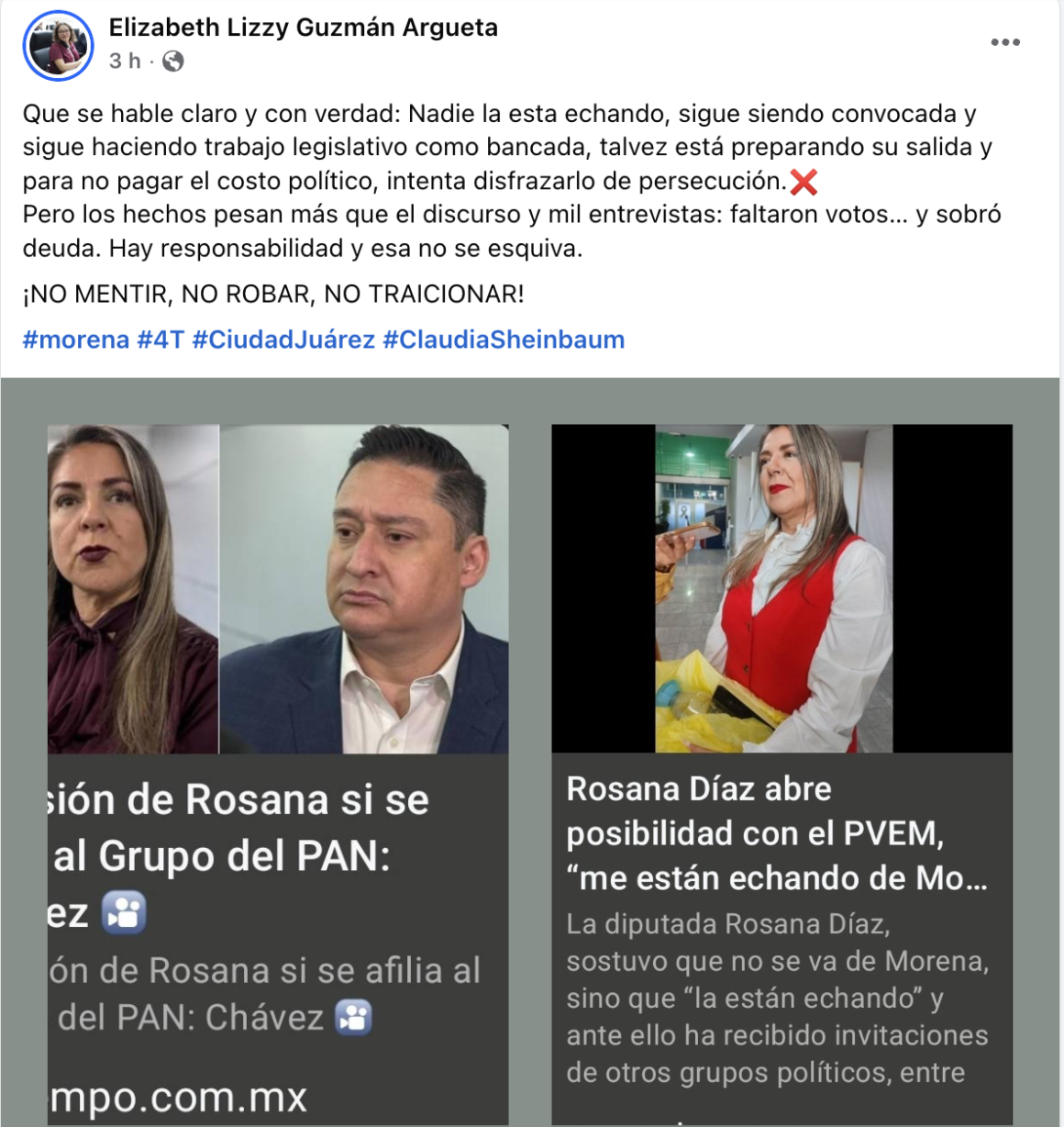 Captura de pantalla 2026-03-24 a la(s) 3.39.39 p.m. Tensión en Morena: Diputadas cruzan señalamientos por posible ruptura en la bancada