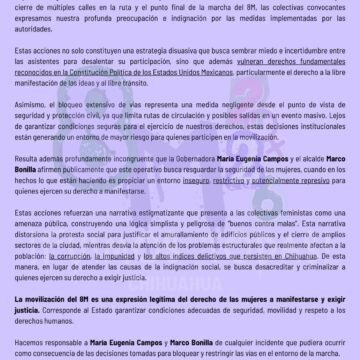 Colectivas acusan que vallas y cierres viales buscan disuadir marcha del 8M