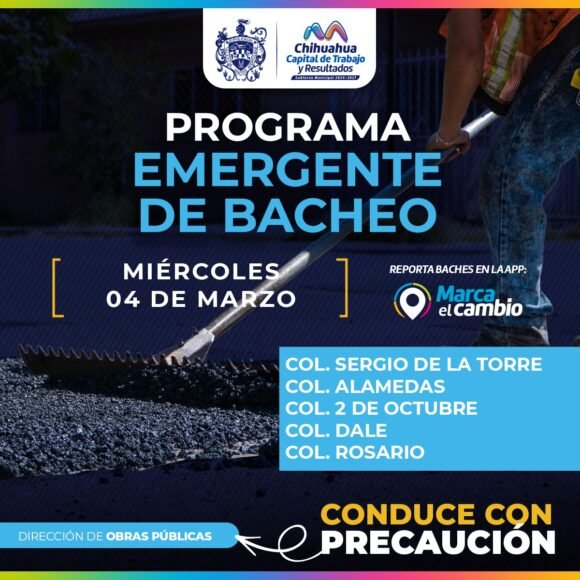 Cinco zonas tendrán bacheo este miércoles 4 de marzo: Municipio