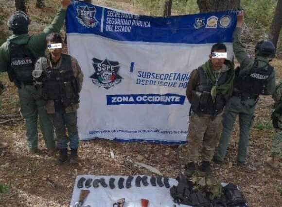 Detiene SSPE a tres presuntos criminales tras enfrentamiento armado en Guadalupe y Calvo