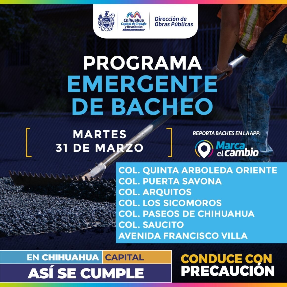 IMG-20260331-WA0000 Siete zonas tendrán bacheo este martes 31 de marzo: Municipio