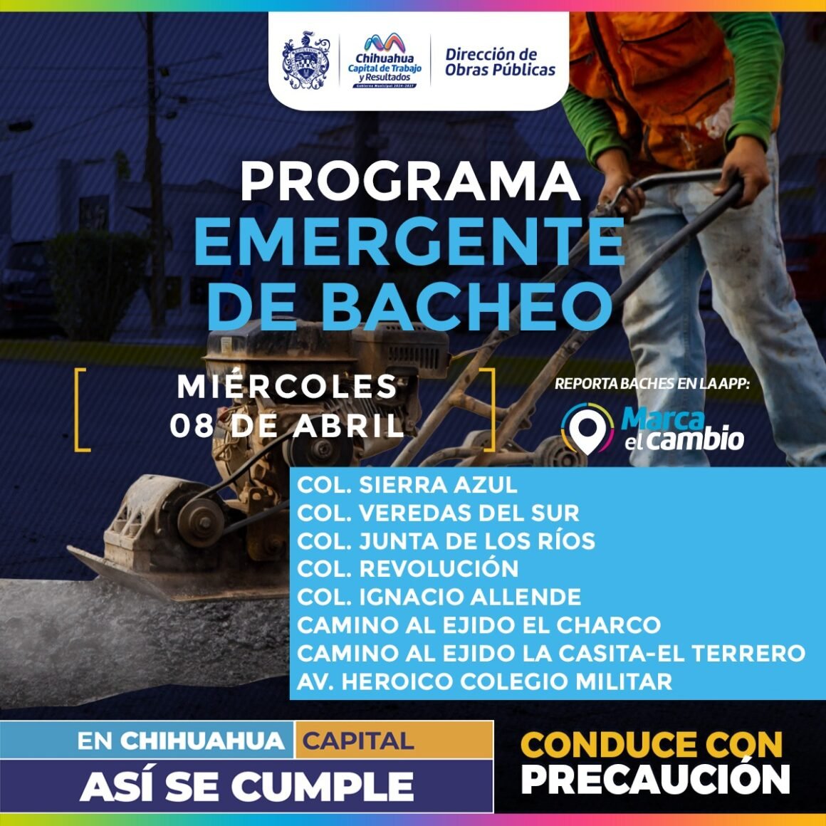 Ocho zonas tendrán bacheo este miércoles 8 de abril: Municipio