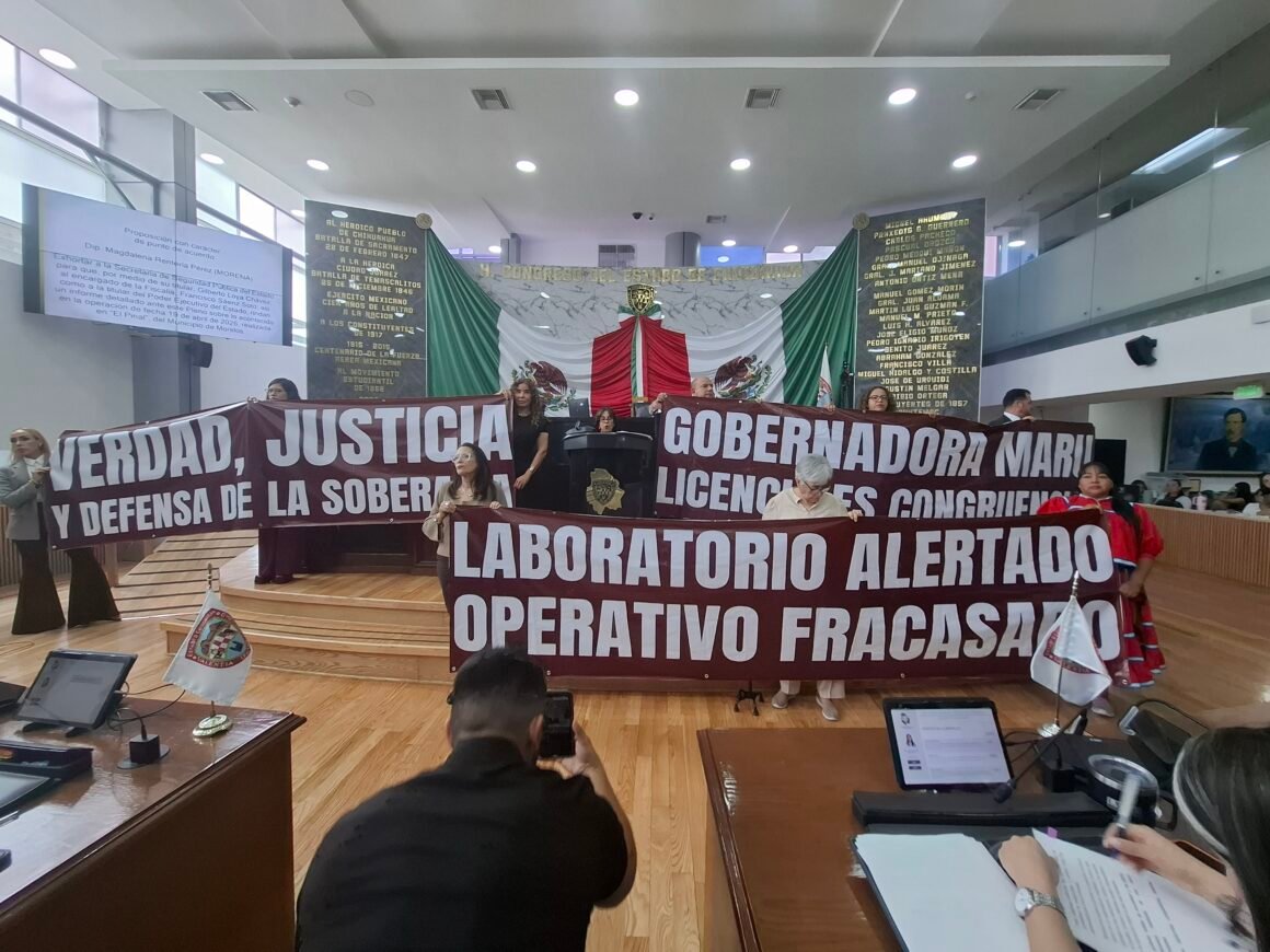 Dudas y silencio; Morena presiona por licencia de la gobernadora tras operativo en laboratorio