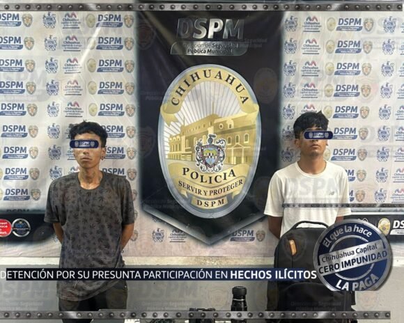 Policía Municipal recupera objetos robados y detiene a dos hombres tras seguimiento de investigación