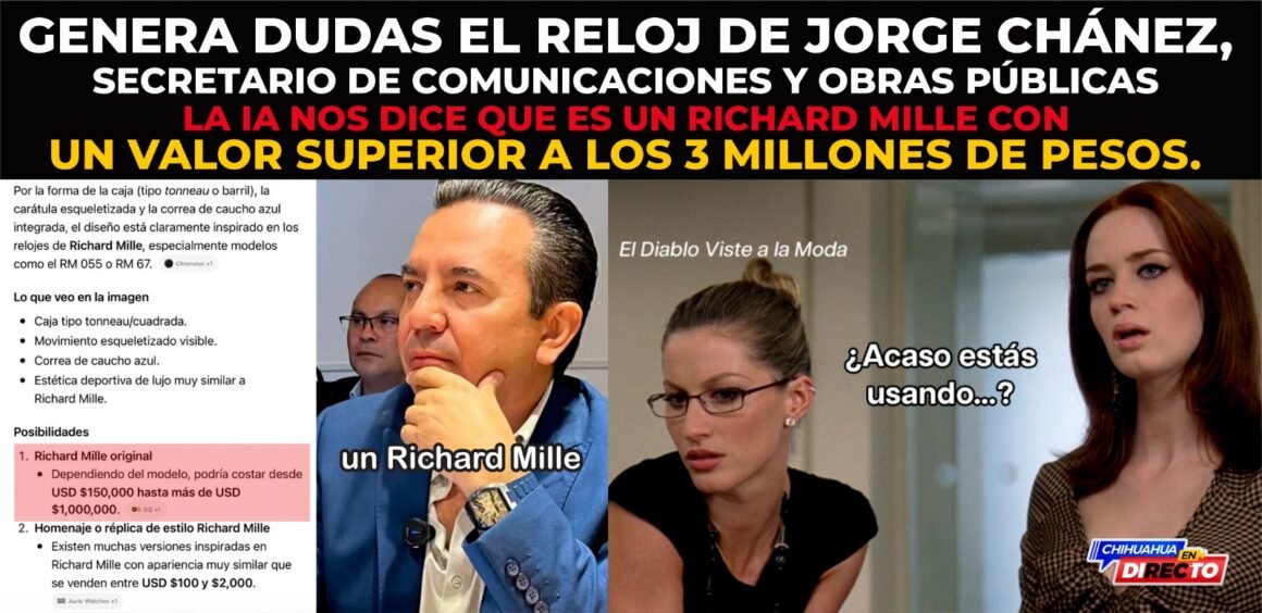 Jorge Chánez desata especulaciones por reloj valuado hasta en tres millones de pesos