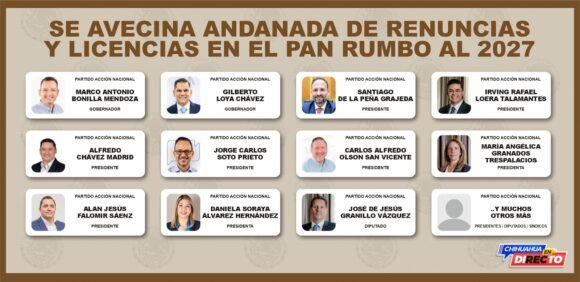Se avecina andanada de renuncias y licencias en el PAN rumbo al 2027