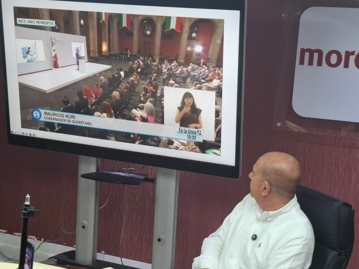 Estrada muestra entrevista de gobernador de Querétaro que destaca logros de Sheinbaum mientras Maru no asistió a informe