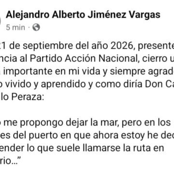 “Dimito al Partido, pero jamás a mis convicciones”: regidor de Juárez renuncia al PAN
