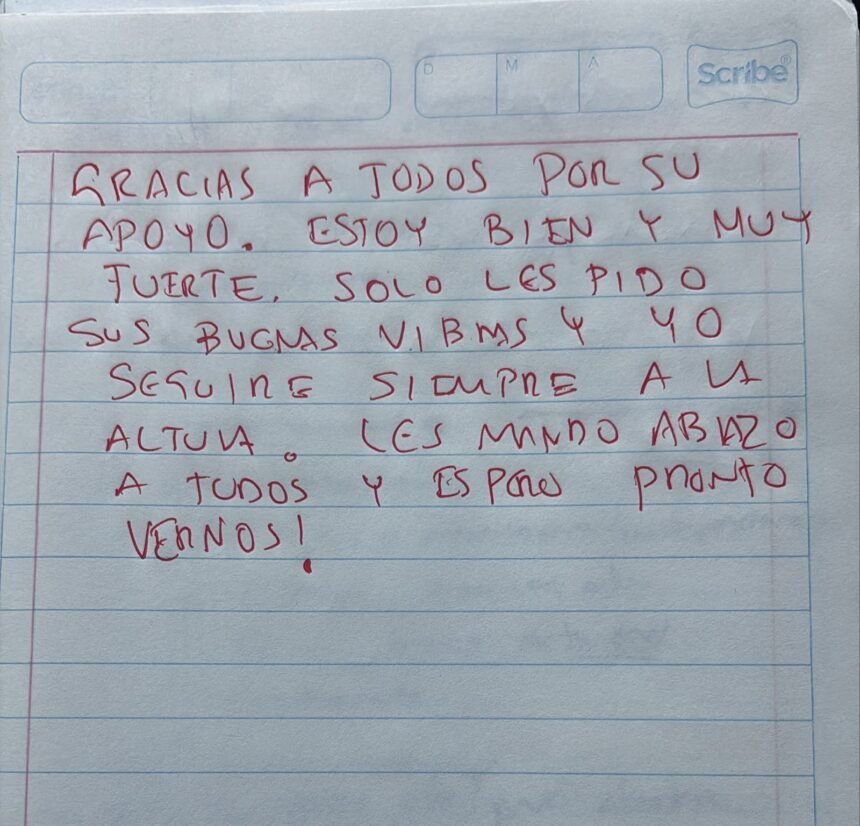 IMG-20261025-WA0007 Estoy bien y muy fuerte”: César Jáuregui envía mensaje de puño y letra a quienes lo apoyan